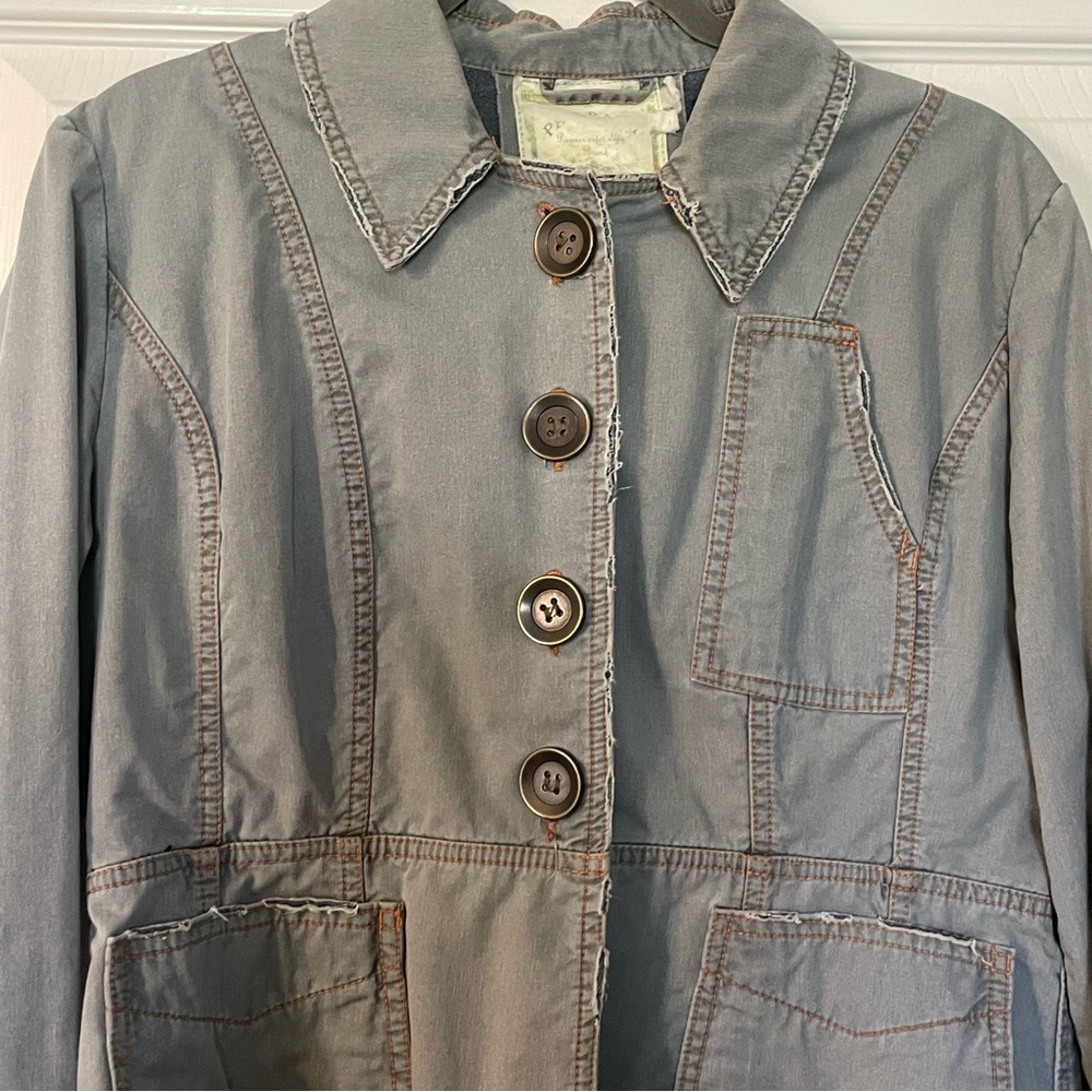 Denim Button-Up Jacket - image 3